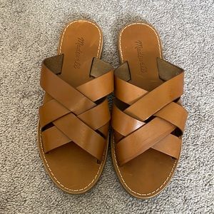 Madewell boardwalk woven slide sandal. Worn once